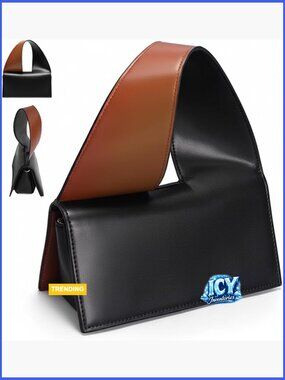 PU Leather Adjustable Crossbody Handbag with Top Handle and Clutch